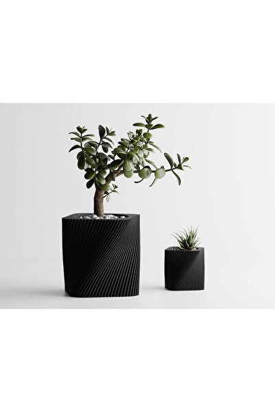 Sani Ghiveci decorativ Sani, Corba, mic 87 x 87 x 85 mm, Negru mat