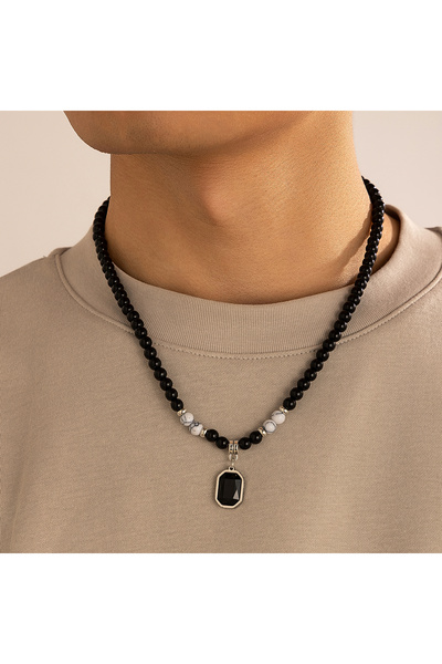 Choice Color 01 KunJoe Hip Hop Stainless Steel Square Pendant Necklace for Me...