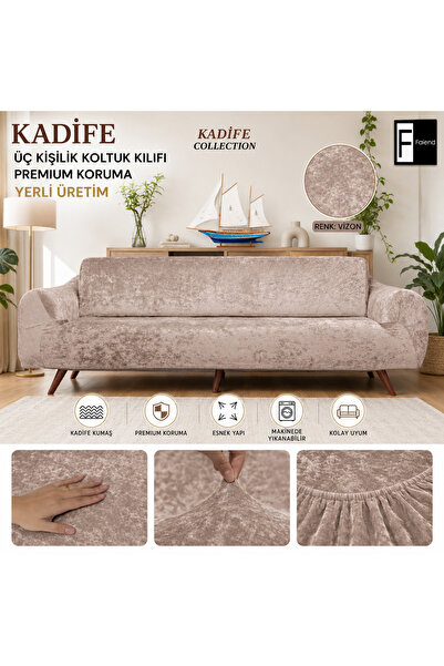 Faiend Kadife 3 kişilik koltuk örtüsü Lastikli Kanepe Örtüsü | Lastikli Koltu...