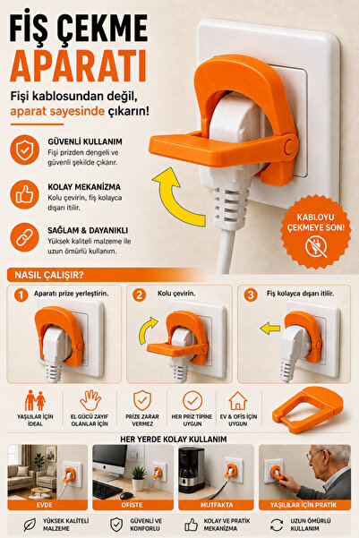Ognami 3D Baskı Fiş Çekme Aparatı | Kolay Fiş Çıkarma Yardımcısı | Ergonomik ...