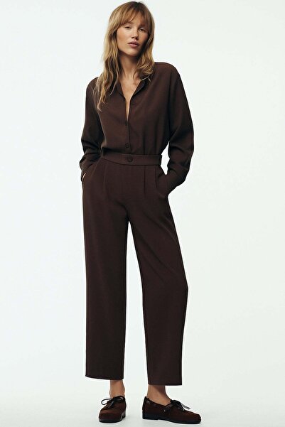 HAKKE Straight/Straight Cut Woven Fabric Pants