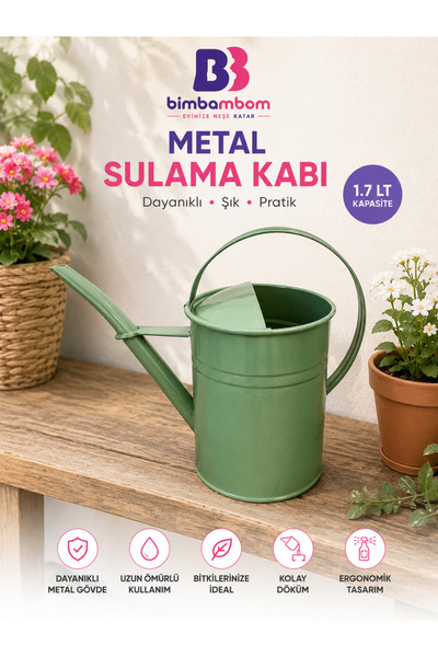 bimbambom Adăpatoare metalice 1,7 Lt Verde, Adăpatoare de grădină din fier fo...