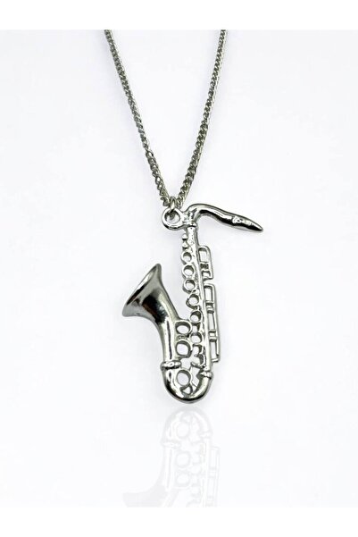Herşey Nota Unisex Necklace with Saxophone Figure – Music and Jazz Themed Acc...