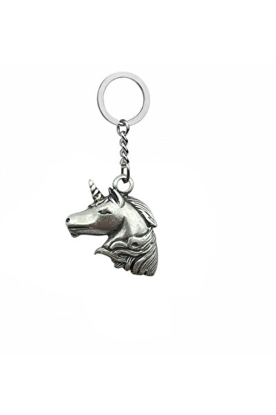 Herşey Nota Ethereal Grace – Unisex Metal Keychain with Unicorn Figure