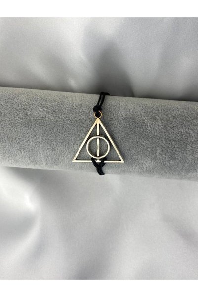 Herşey Nota Harry Potter Deathly Hallows Triangle Silver Metal Bracelet Adjus...