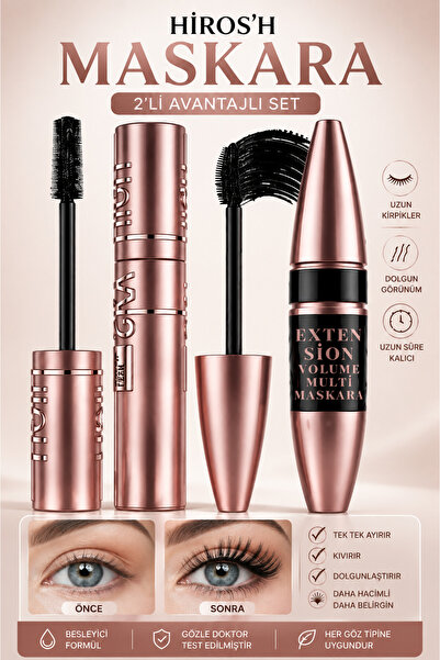 HİROS'H Extension Maskara Avantajlı Set