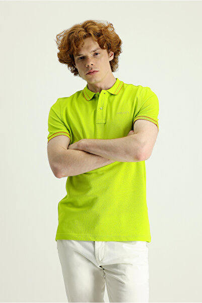 Kiğılı Polo Neck Slim Fit Slim Fit Cotton T-Shirt