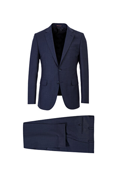 Abdullah Kiğılı 7 Drop Slim Fit Dar Kesim Yünlü Kuşgözü Takım Elbise