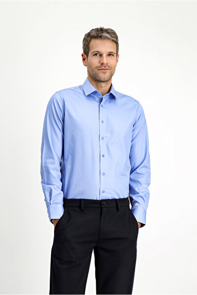 Kiğılı Long Sleeve Slim Fit Classic Non Iron Satin Cotton Shirt