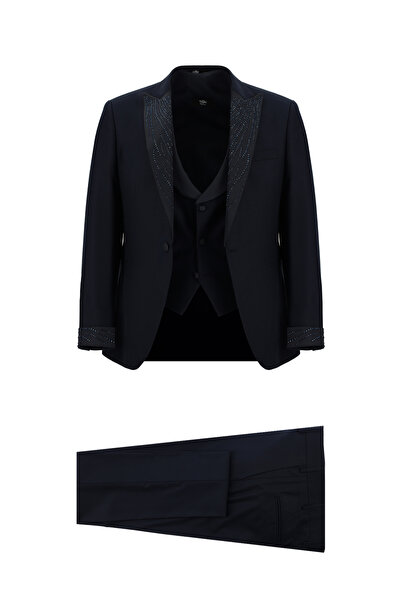 Kiğılı 7 Drop Slim Fit Dar Kesim Sivri Yaka Yelekli Smokin & Damatlık