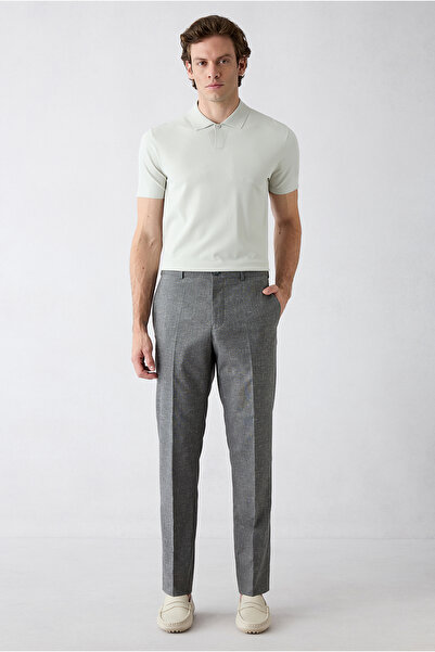 Kiğılı 6 Drop Regular Fit Standart Kesim Keten Karışımlı Klasik Kumaş Pantolon