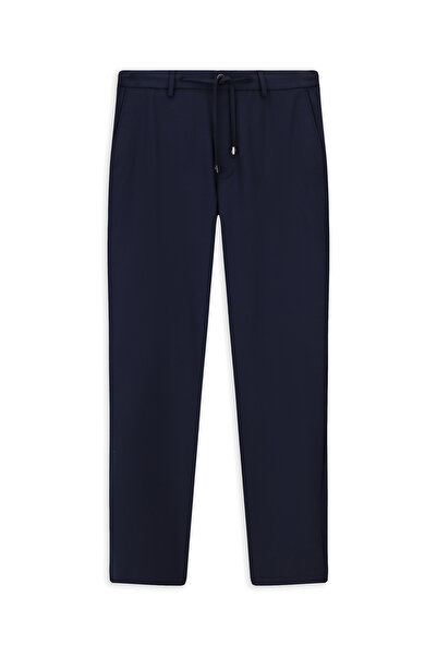 Kiğılı Regular Fit Standard Cut Lycra Trousers with Elastic Waist and Drawstring