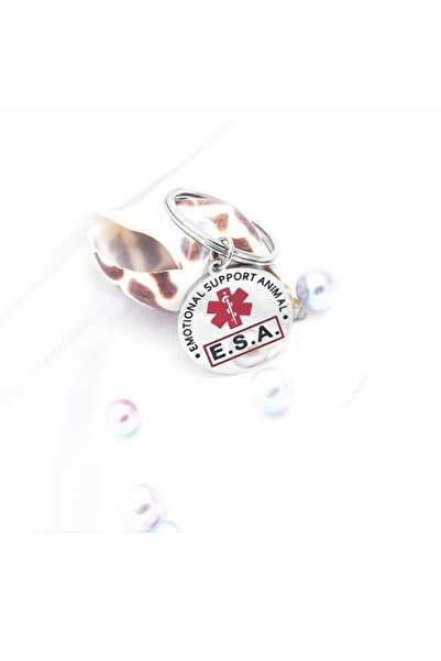 Choice 1 Stainless Steel ESA Emotional Support Animal Dog Tags Round Pet Tag ...