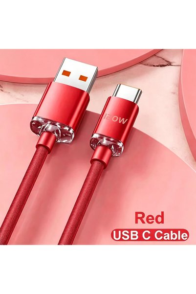 Choice34 كابل USB C أحمر من NNBILI بطول 0.25 متر، 120 واط، من نوع C إلى نوع C...