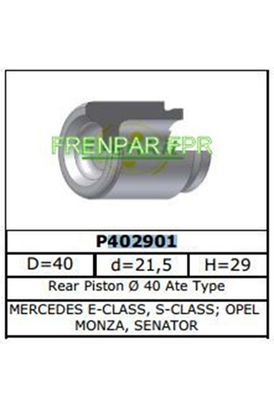 FPR Fren Kaliper Pistonu Arka Mercedes, Opel