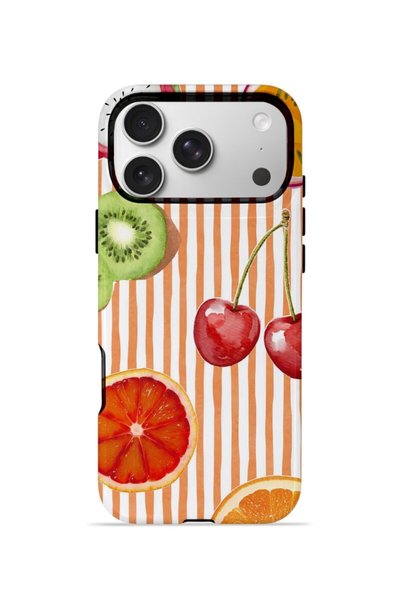 PiyasaSepeti iPhone 17 Pro Vorian Dual Layer Case Tutti Frutti Stripe