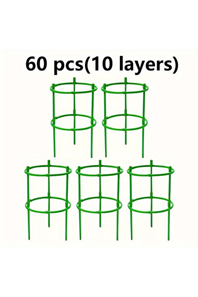 Choice 60pcs(10 layers) 60pcs Stackable Plastic Plant Support Rings - 10-Tier...