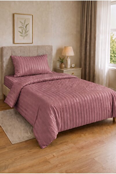 Vintero Home طقم غطاء لحاف مفرد من الساتان القطني 100% مقاس 160x220 سم