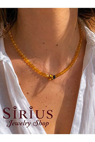 sirius jewelry Hamdmade Arı Cam Boncuk Kolye