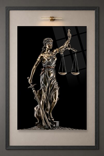 HMDS CONCEPT Adalet  "Eşitliğin ve Hukukun Simgesi Themis" Cam Tablo 113
