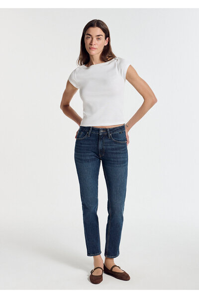 Mavi Pantaloni Eyla Iconic din denim închis, cu efect de umbrire 1021096-A3776