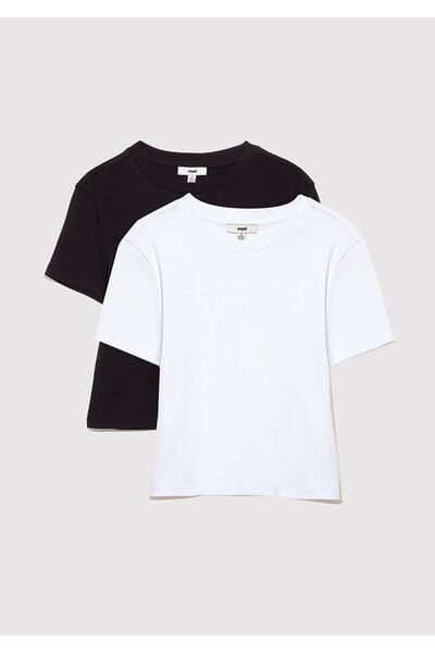 Mavi 2 Pack Women's Crop Basic T-Shirt Crop / Short Cut 1613028 -900