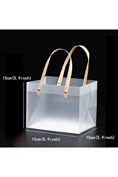 Choice as shown 15x15x15cm 10PCS Transparent Frosted Plastic Handbag Made of ...