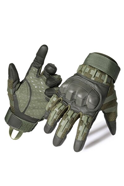 Choice11 M Green Touch Screen Cycling Gloves PU Leather Tactical Hunting Shoo...