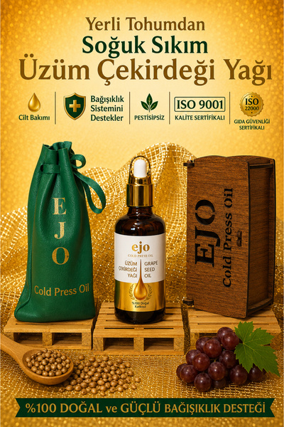 Soğuk Sıkım Üzüm Çekirdeği Yağı 30ml / Saf ve Doğal Üzüm Çekirdeği Yağı