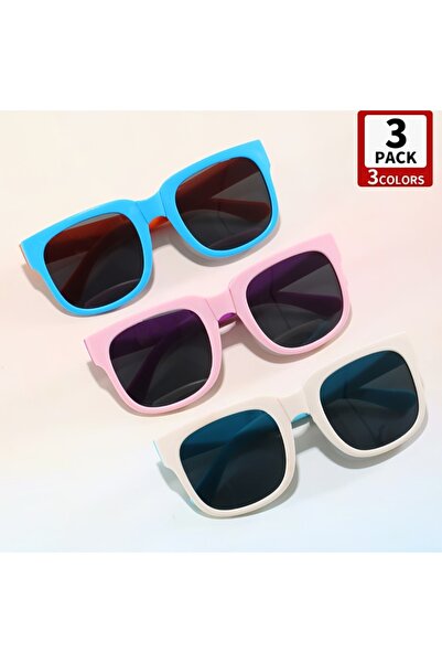 Choice1 3PCS BPB 3PCS Folding Kids Sunglasses for Boys Girls Vintage Sports S...