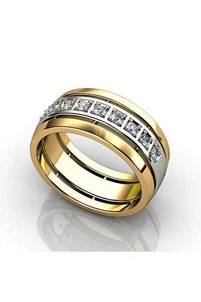 Choice3 10 F1127 Huitan Fashion Female Rings Two Tone Design Inlaid Dazzling ...