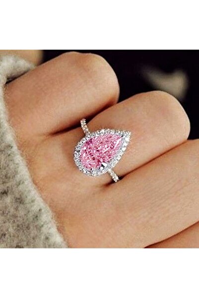 Choice 5 Q263 Huitan Pink/Crystal Waterdrop Cubic Zircon Rings for Women Clas...