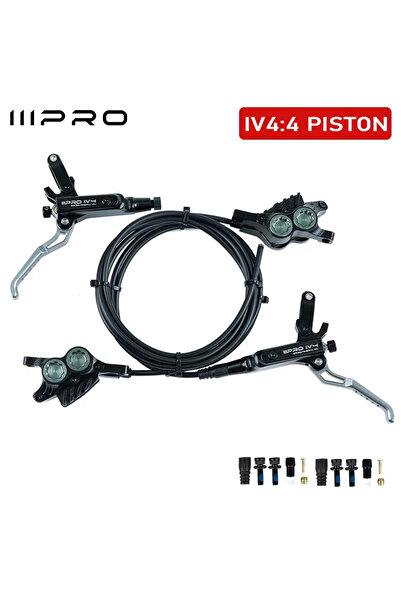 Choice BLACK Brake IIIPRO IV4 Bicycle Hydraulic Brakes Set 4 Piston Bike Hydr...