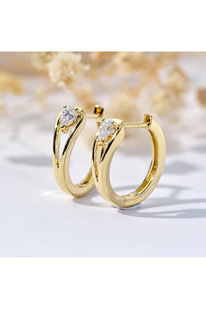 Choice E3509 Huitan Minimalist Hoop Earrings with Pear Cubic Zirconia Chic Ci...