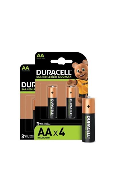 Duracell Şarj Edilebilir Basic Aa Piller, 4 Adet 1300 Mah