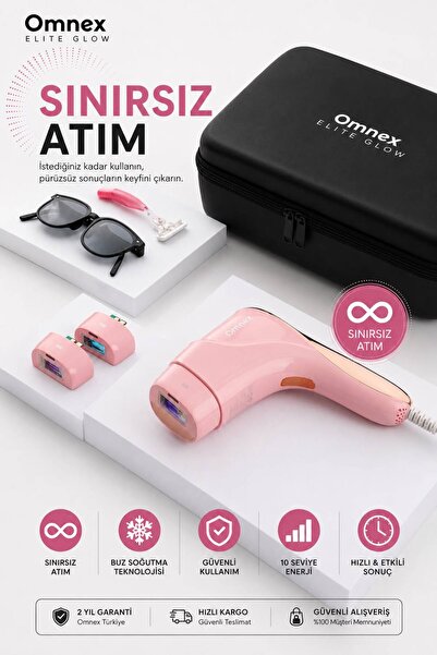 Omnex EliteGlow IPL Lazer Epilasyon Cihazı Buz Başlıklı 10 Kademe Enerji SINI...