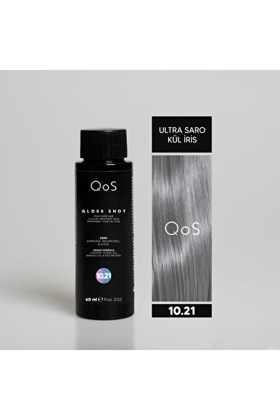 QOS GLOSS SHOT (LİKİT JEL BOYA) 60 ML PLATIN BLONDE IRISE ASH 10.21
