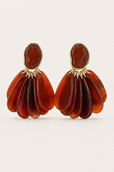 Meva Takı ve Aksesuar Lianhua Amber Form Earring I Mev'Art Collection
