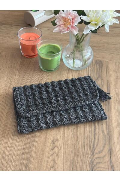 dyhandmade Hasır, Kağıt İp El Örgüsü Portföy Çanta