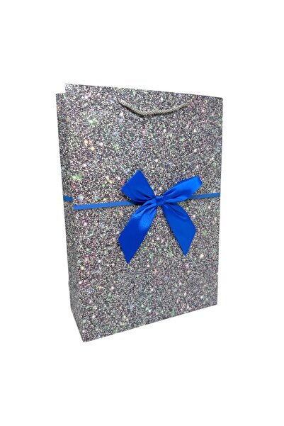 AFO Set 12 Pungi Cadou Efect Sclipici cu Funda Albastru 30x41.5x12cm