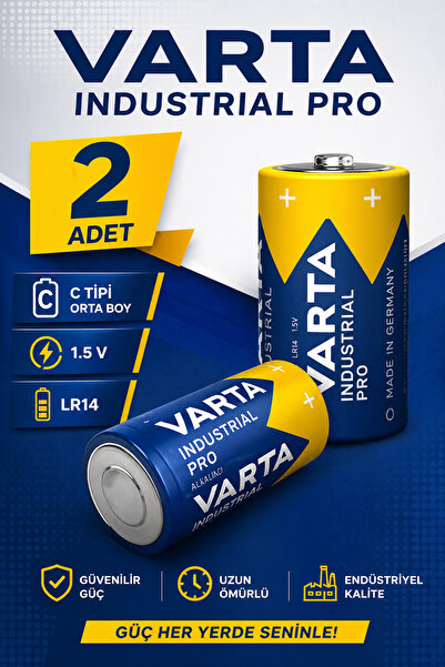 Varta (2 Adet) Endüstriyel Tip C Orta Boy Alkaline Pil Alkalıne LR14 - 4014 -...