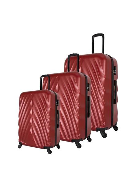 Wexta WX-400 3LÜ Set Kırmızı Valiz