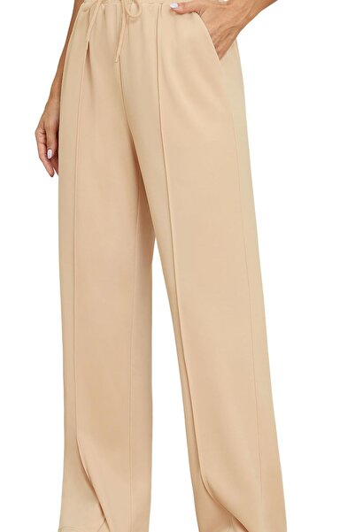 Dotail Γυναικεία παντελόνια BEIGAI, ψηλόμεσα, με φαρδιά μπατζάκια, με τσέπες,...