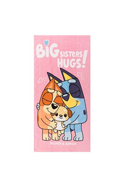 OEM Prosop de plajă din bumbac roz Bluey pentru copii 70x140cm