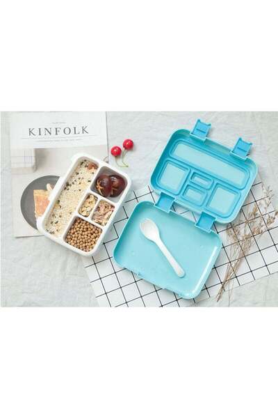 Arabest Kids Bento Lunch Box, Blue, 5 Compartments, Leak-Proof, BPA-Free, Foo...