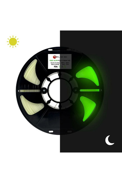 ELAS3D ELAS Yeşil Glow PLA PRO Filament 1.75mm 1kg