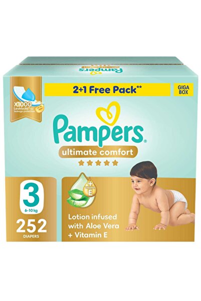 Pampers Diapers, Size 3, 6 - 10 kg, Mega Pack, 222 Pieces