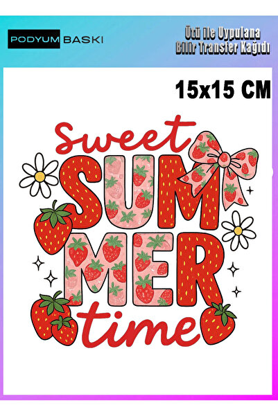 podyum baskı Ütü Ile Tekstil Baskısı Kız Çocuklarına Özel Summer Yazılı Baskısı