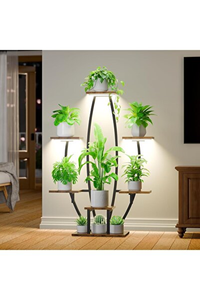 Dotail JUSTOGO Βάση Φυτών LED, 7 επιπέδων, καμπυλωτός σχεδιασμός, μεταλλικός ...