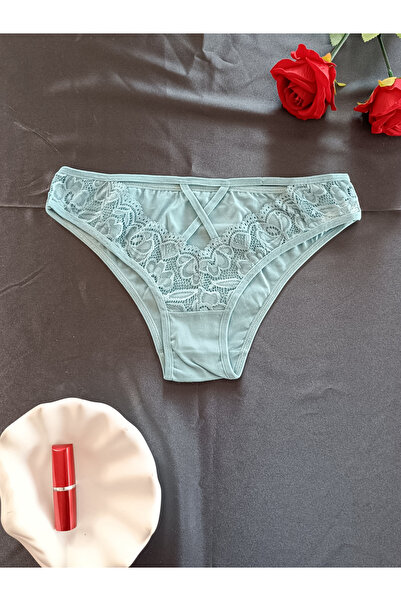 ZENA UNDERWEAR Mia Women's Lace Underwear Panties with Cross Detail on the Front